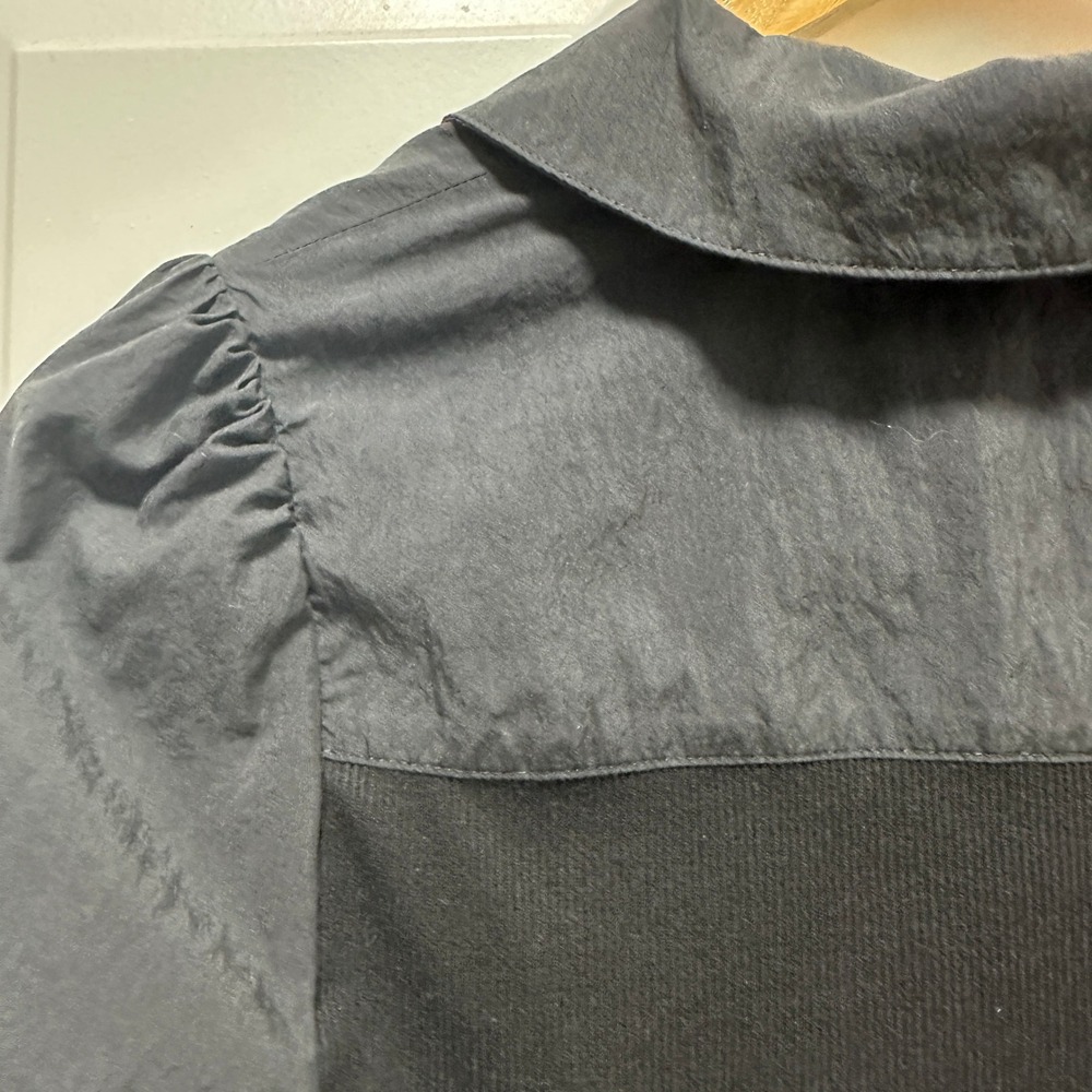 Robertson & Rodeo Mixed Media Top Womens Small Black Ribbed Knit Button V-Neck‎ - Picture 10 of 10